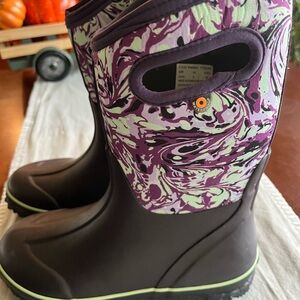 Purple and Black Patterned Boots